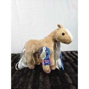 Breyer Mane Event Plush Horse Tan White Mane Tail with Brush and Ribbon NWT